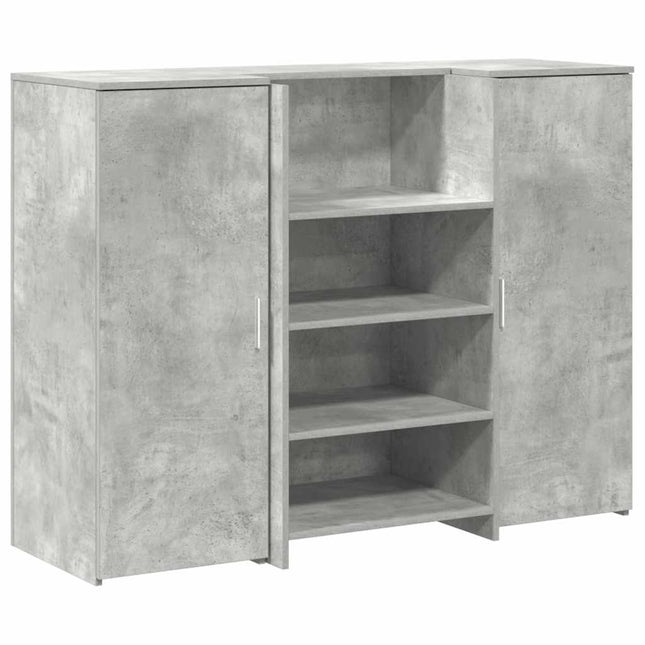 Banco Reception Grigio Cemento 135x50x103,5cm Legno Multistrato