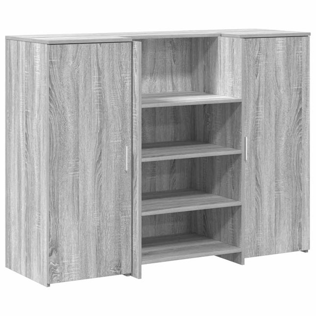 Banco Reception Grigio Sonoma 135x50x103,5 cm Legno Multistrato