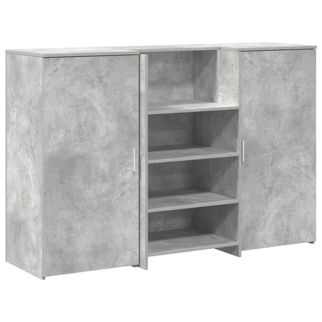 Banco Reception Grigio Cemento 155x50x103,5cm Legno Multistrato