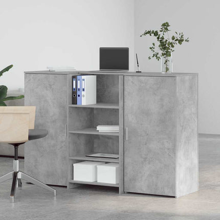 Banco Reception Grigio Cemento 155x50x103,5cm Legno Multistrato