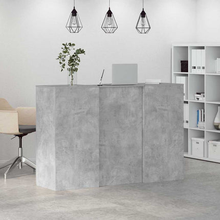 Banco Reception Grigio Cemento 155x50x103,5cm Legno Multistrato