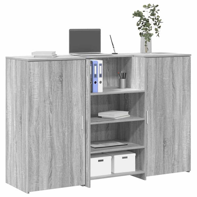 Banco Reception Grigio Sonoma 155x50x103,5 cm Legno Multistrato