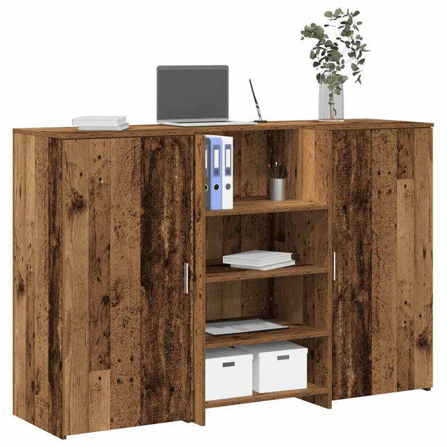 Banco Reception Legno Antico 155x50x103,5 cm Legno Multistrato