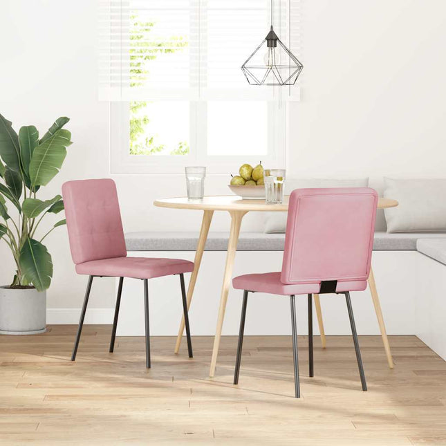 Sedie da Pranzo 2 pz Rosa in Velluto