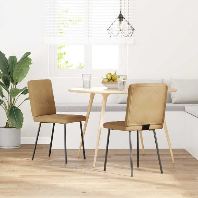 Sedie da Pranzo 2 pz Marroni in Velluto