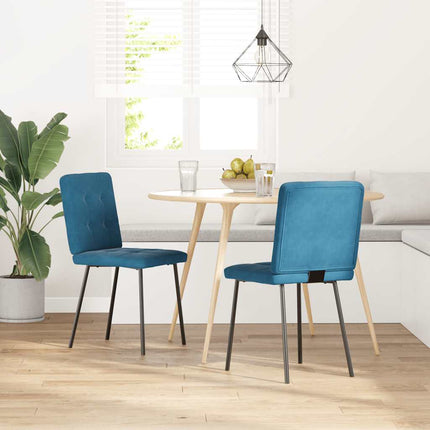 Sedie da Pranzo 2 pz Blu in Velluto