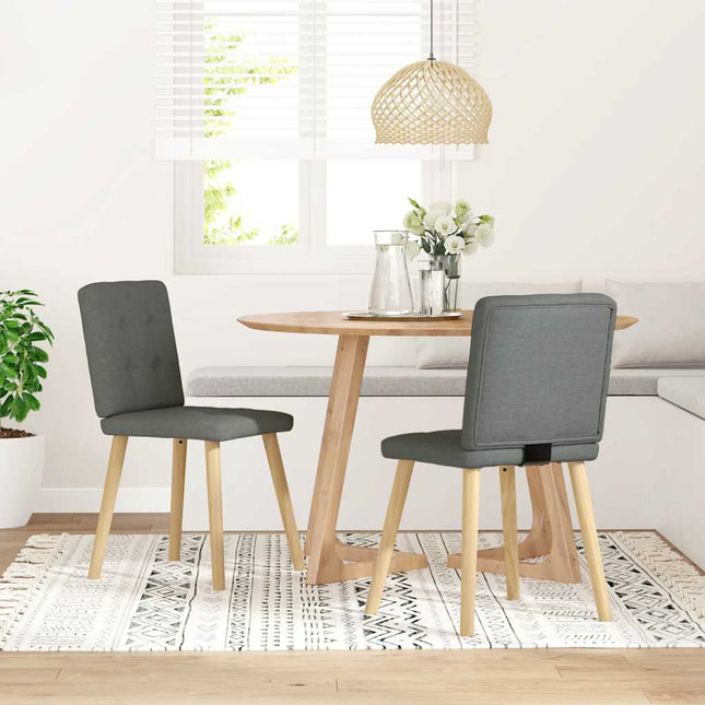 Sedie da Pranzo 2 pz Grigio Scuro in Tessuto