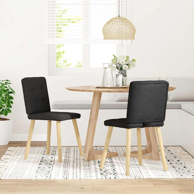 Sedie da Pranzo 2 pz Nere in Tessuto