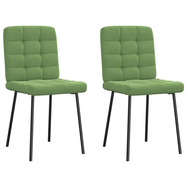 Sedie da Pranzo 2 pz Verde Chiaro in Velluto