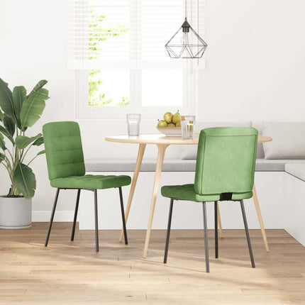 Sedie da Pranzo 2 pz Verde Chiaro in Velluto