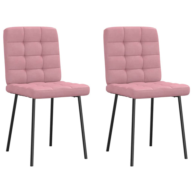 Sedie da Pranzo 2 pz Rosa in Velluto
