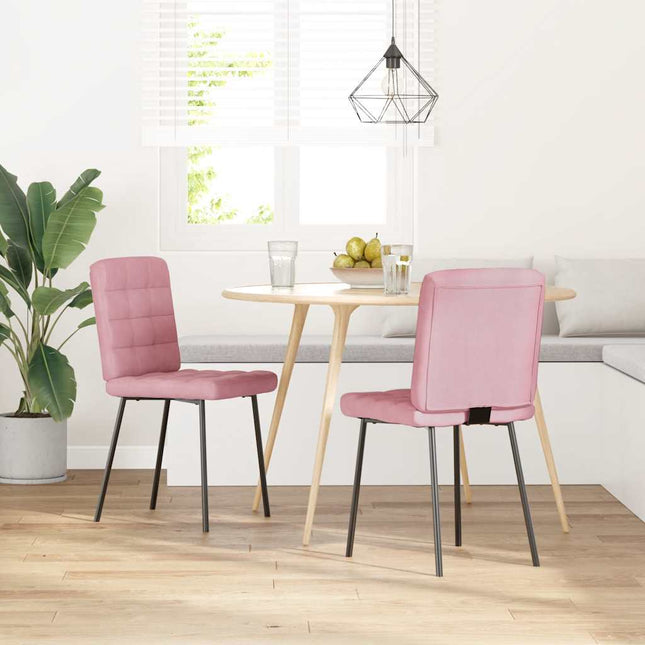 Sedie da Pranzo 2 pz Rosa in Velluto