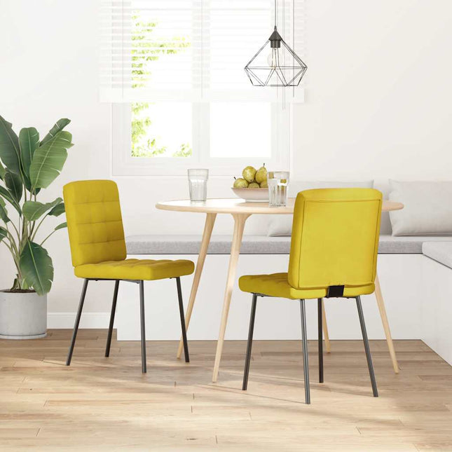 Sedie da Pranzo 2 pz Gialle in Velluto