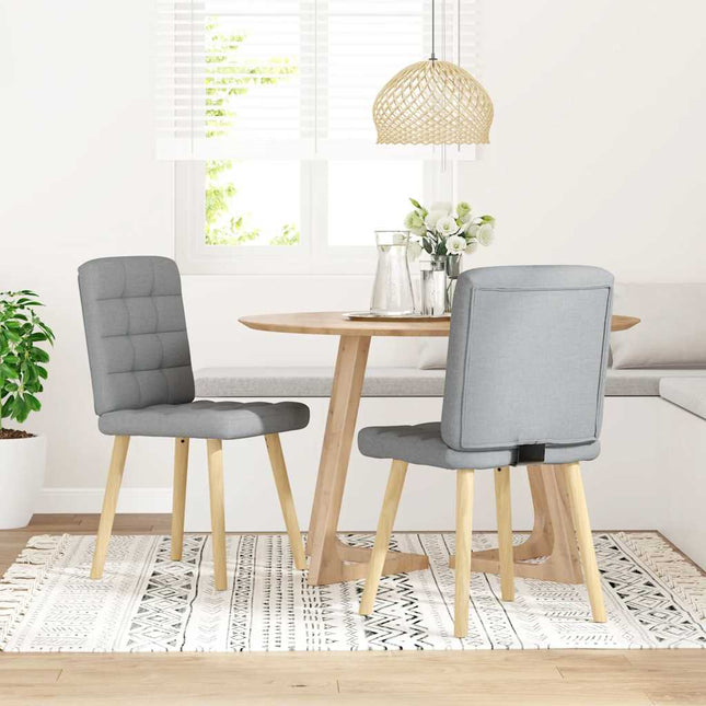 Sedie da Pranzo 2 pz Grigio Chiaro in Tessuto
