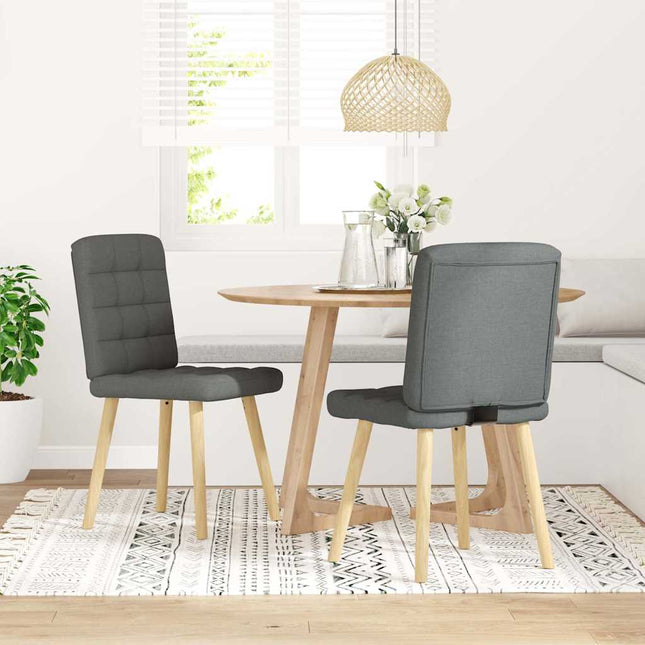 Sedie da Pranzo 2 pz Grigio Scuro in Tessuto