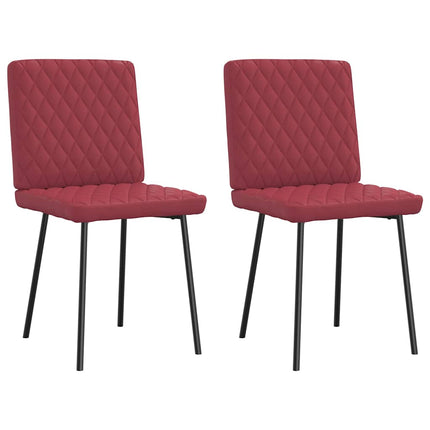 Sedie da Pranzo 2 pz Rosso Vino in Similpelle