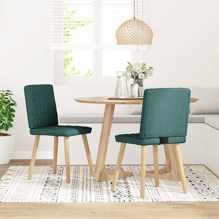 Sedie da Pranzo 2 pz Verde Scuro in Tessuto