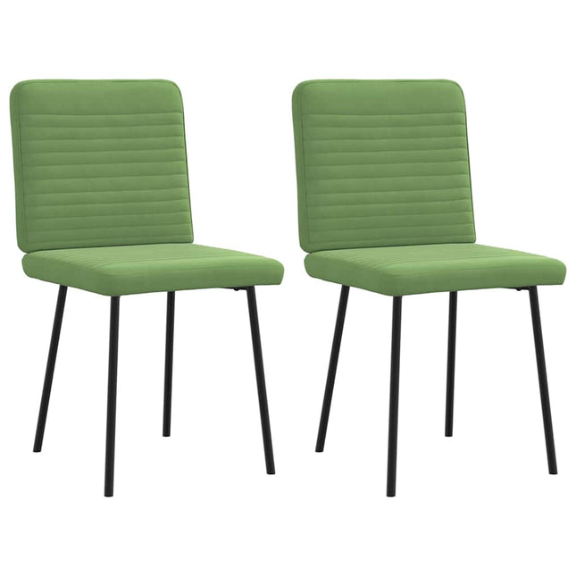 Sedie da Pranzo 2 pz Verde Chiaro in Velluto