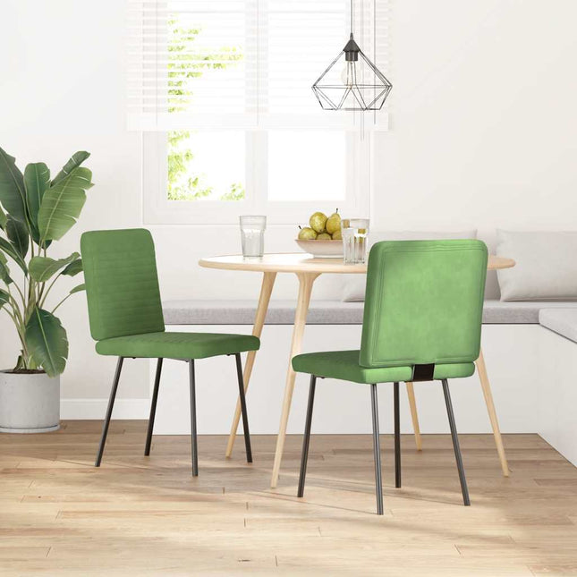 Sedie da Pranzo 2 pz Verde Chiaro in Velluto