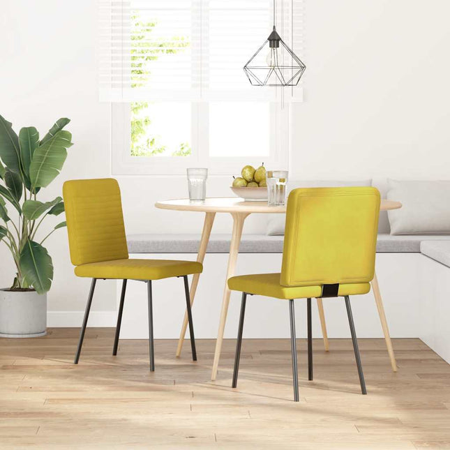 Sedie da Pranzo 2 pz Gialle in Velluto