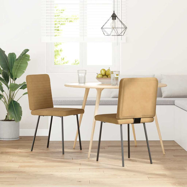 Sedie da Pranzo 2 pz Marroni in Velluto