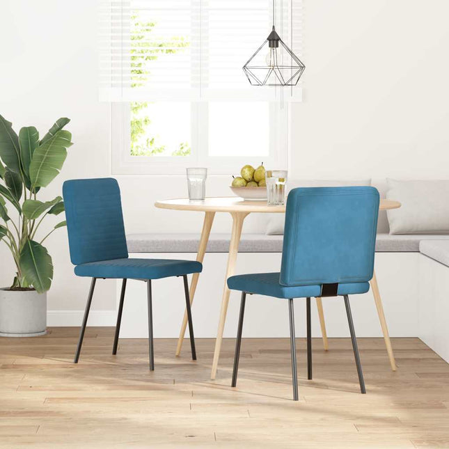 Sedie da Pranzo 2 pz Blu in Velluto