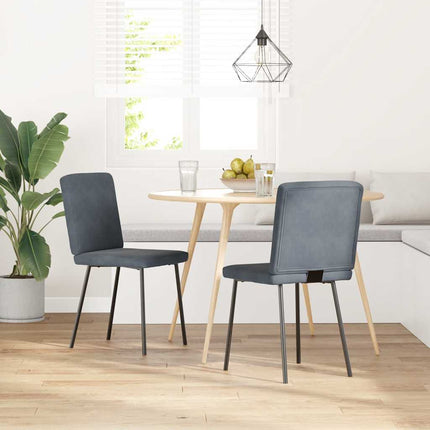 Sedie da Pranzo 2 pz Grigio Scuro in Velluto