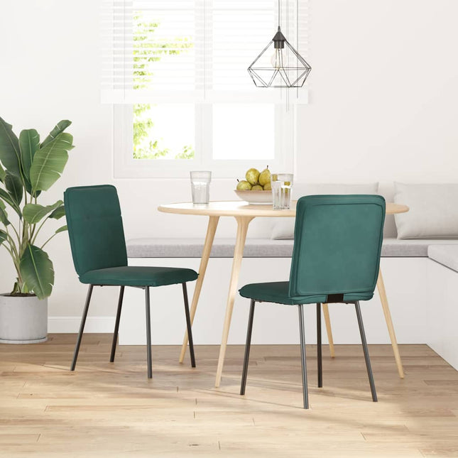 Sedie da Pranzo 2 pz Verde Scuro in Velluto