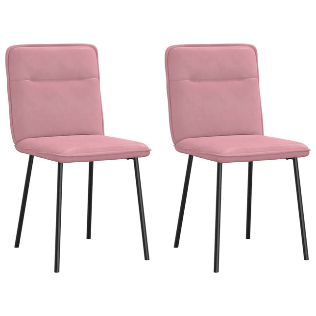 Sedie da Pranzo 2 pz Rosa in Velluto
