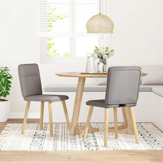 Sedie da Pranzo 2 pz Tortora in Tessuto