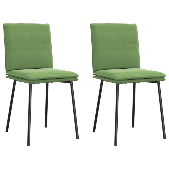 Sedie da Pranzo 2 pz Verde Chiaro in Velluto