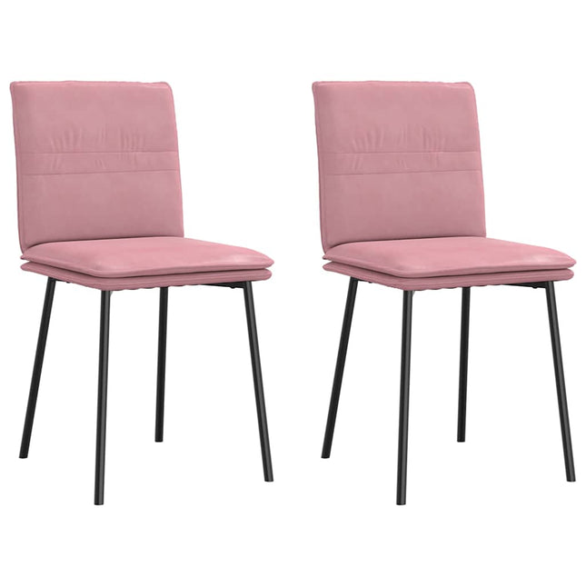 Sedie da Pranzo 2 pz Rosa in Velluto