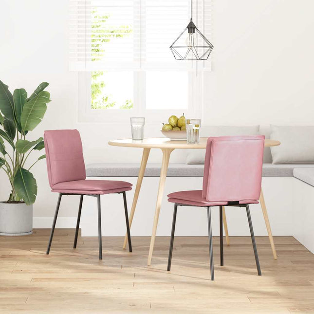Sedie da Pranzo 2 pz Rosa in Velluto