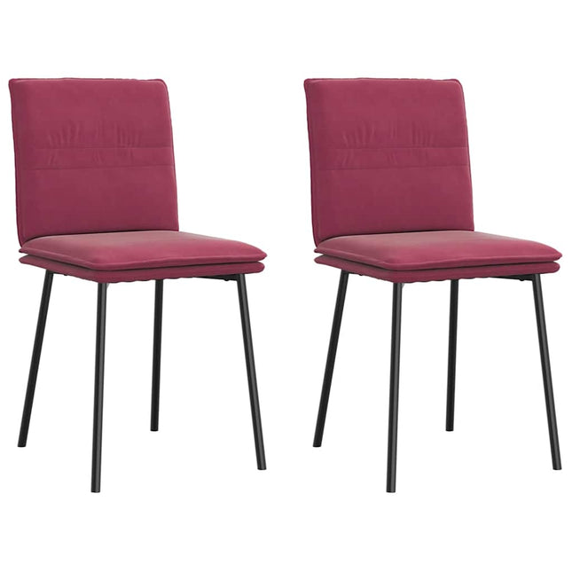 Sedie da Pranzo 2 pz Rosso Vino in Velluto