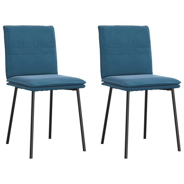 Sedie da Pranzo 2 pz Blu in Velluto