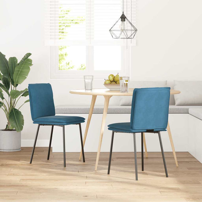 Sedie da Pranzo 2 pz Blu in Velluto