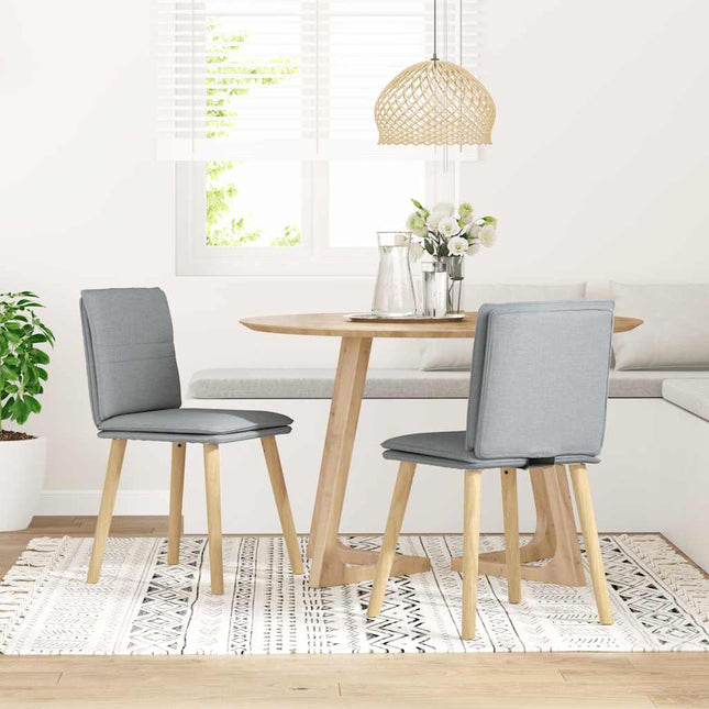 Sedie da Pranzo 2 pz Grigio Chiaro in Tessuto