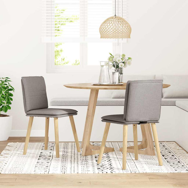 Sedie da Pranzo 2 pz Tortora in Tessuto