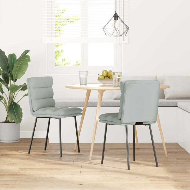 Sedie da Pranzo 2 pz Grigio Chiaro in Velluto