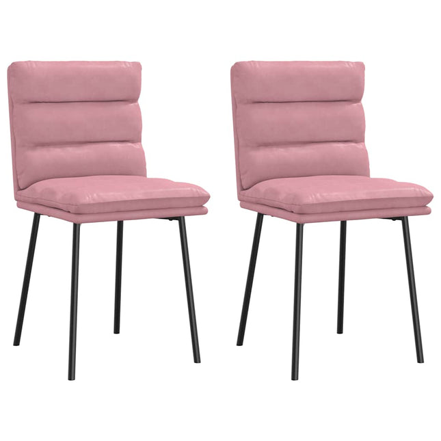 Sedie da Pranzo 2 pz Rosa in Velluto