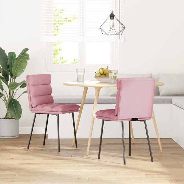 Sedie da Pranzo 2 pz Rosa in Velluto