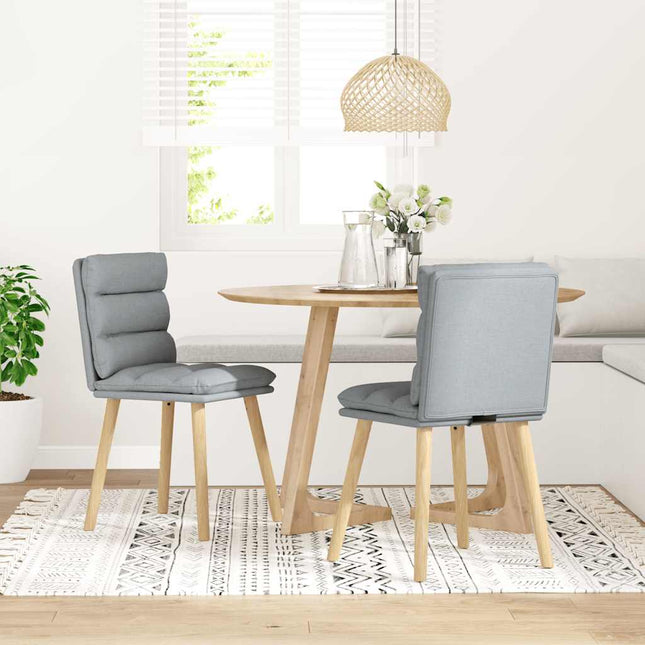 Sedie da Pranzo 2 pz Grigio Chiaro in Tessuto
