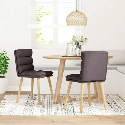 Sedie da Pranzo 2 pz Marrone Scuro in Tessuto