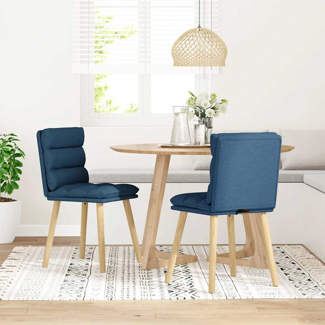 Sedie da Pranzo 2 pz Blu in Tessuto