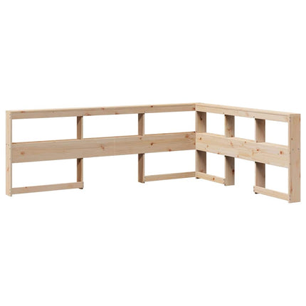 Testiera libreria a L 135 cm in legno massello di pino
