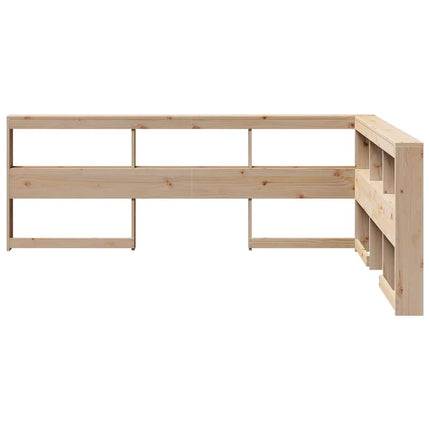 Testiera libreria a L 135 cm in legno massello di pino