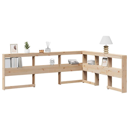 Testiera libreria a L 135 cm in legno massello di pino