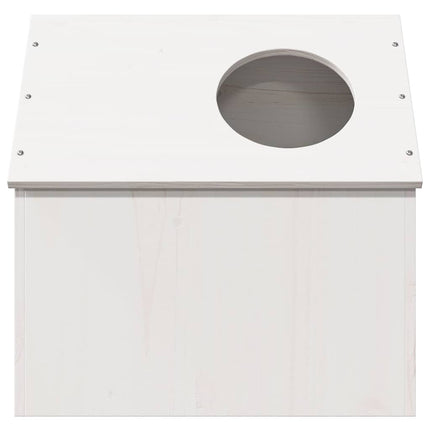 Cuccia per Gatti Bianca 41x50x50 cm in Legno Massello di Pino
