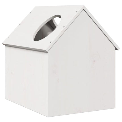 Cuccia per Gatti Bianca 41x50x50 cm in Legno Massello di Pino