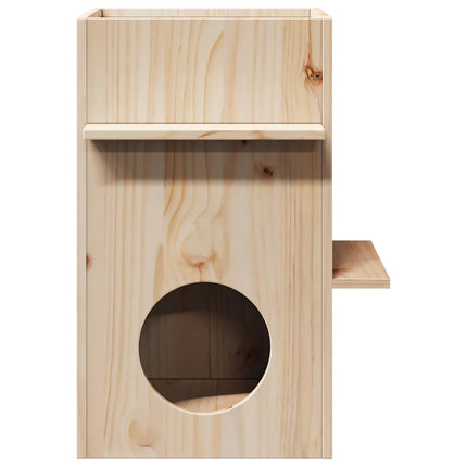 Cuccia per Gatti 43x43x60 cm in Legno Massello di Pino